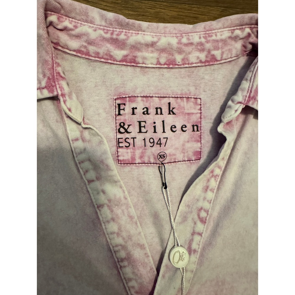 Frank & Eileen Lavender Stain Popover Henley Tee Lab Purple Cotton Polo Shirt XS - Picture 3 of 6